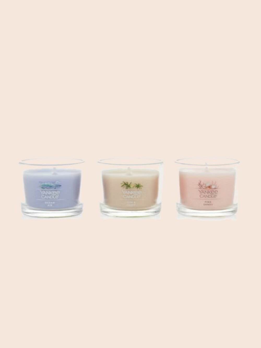 Yankee Candle 3 pc Mini Set Beach Retreat Ocean Sun Pink Sands NIB Gift - Picture 3 of 4